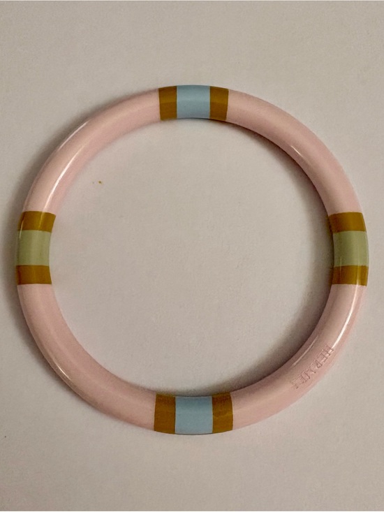 Hermes Jewelry - Hermès Rose H Equipe Lacquered Wood Bangle Bracelet Size T3 (M)